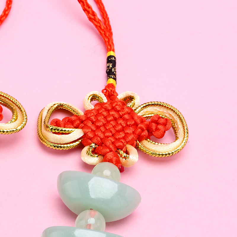 Five Gold Ingot Chinese Knot Pendant