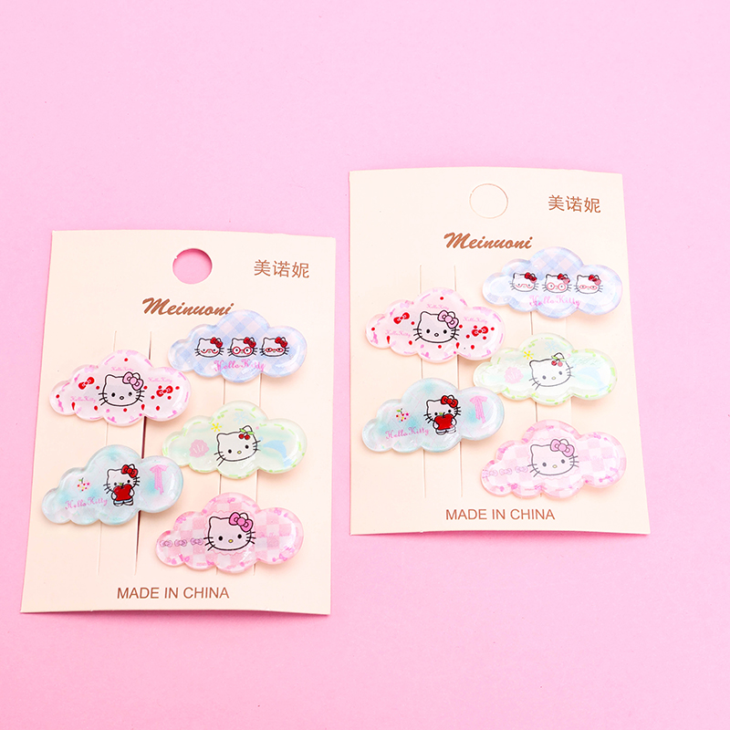 Five Cartoon Print Cloud Duckbill Hair Clip Alloy 4010402773