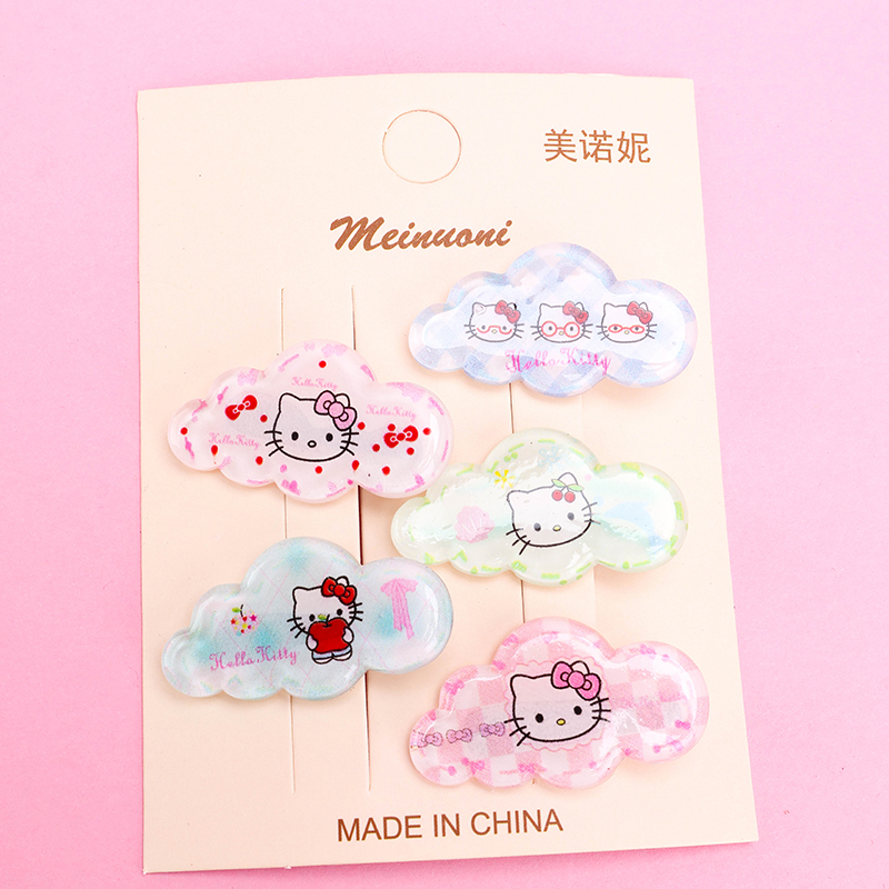 Five Cartoon Print Cloud Duckbill Hair Clip Alloy 4010402773