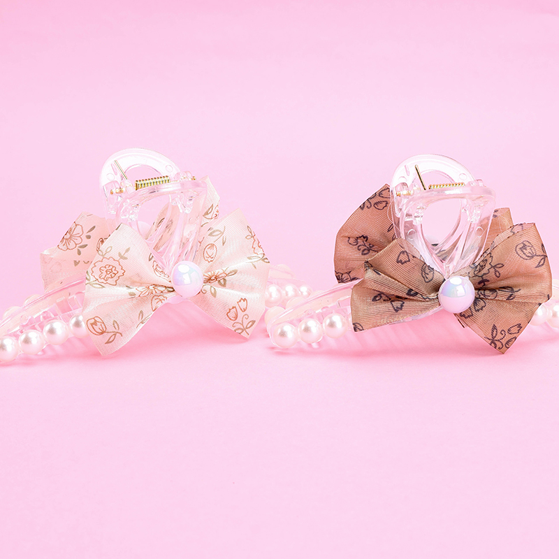11 cm Bow Pearl Large Hair Claw Clip