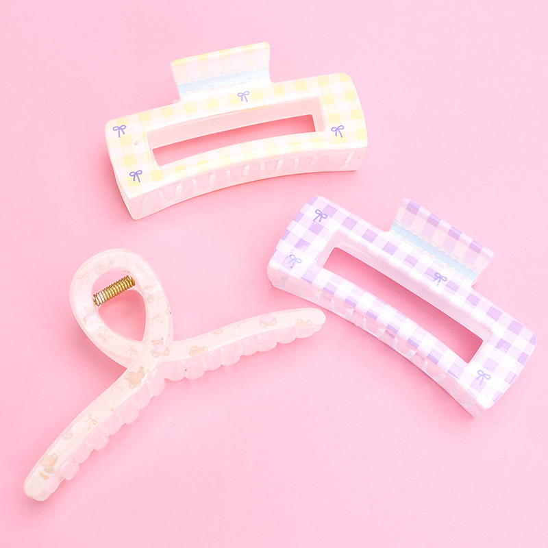 New Simple Fresh Print Large Hair Claw Clip Plastic 4011801267