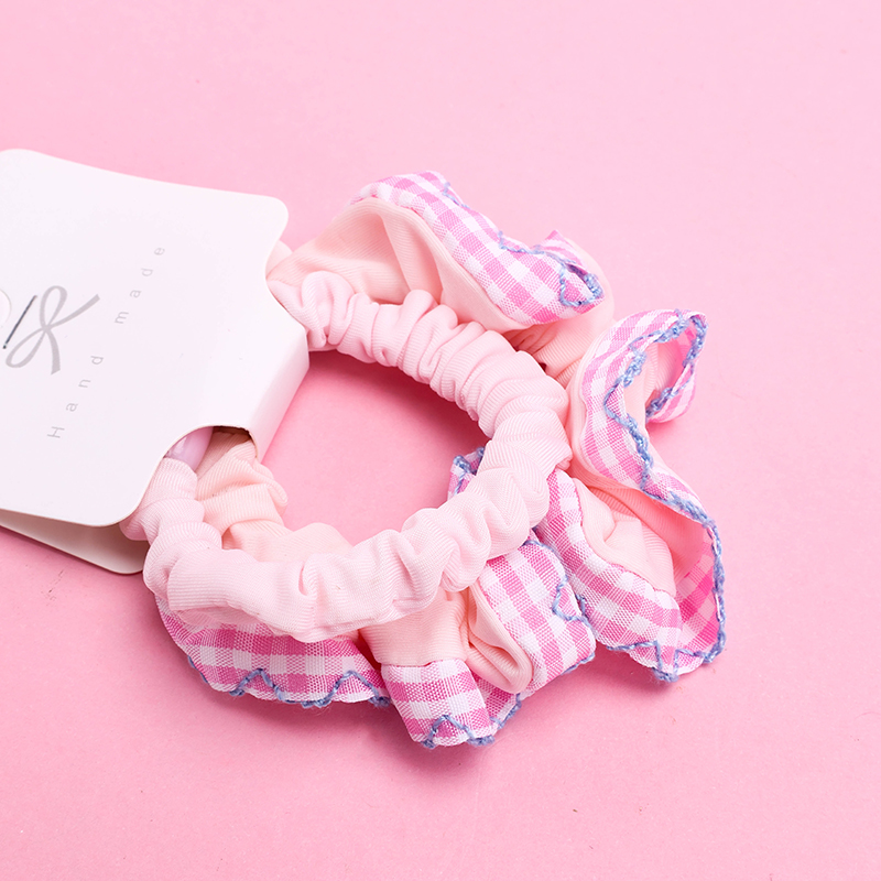 Box Plaid Lace Fabric Hair Scrunchie 4012101884