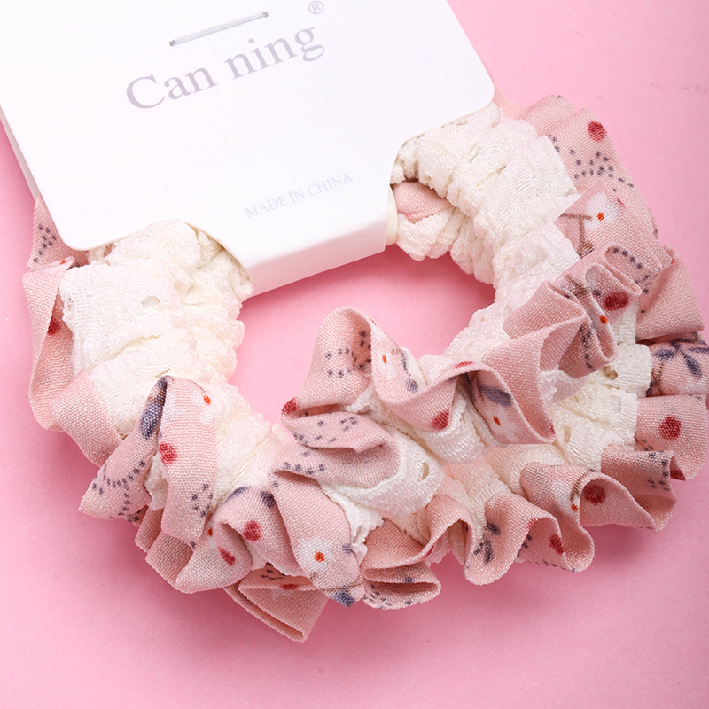 Boxed 2 Openwork Printed Lace Fabric Hair Tie