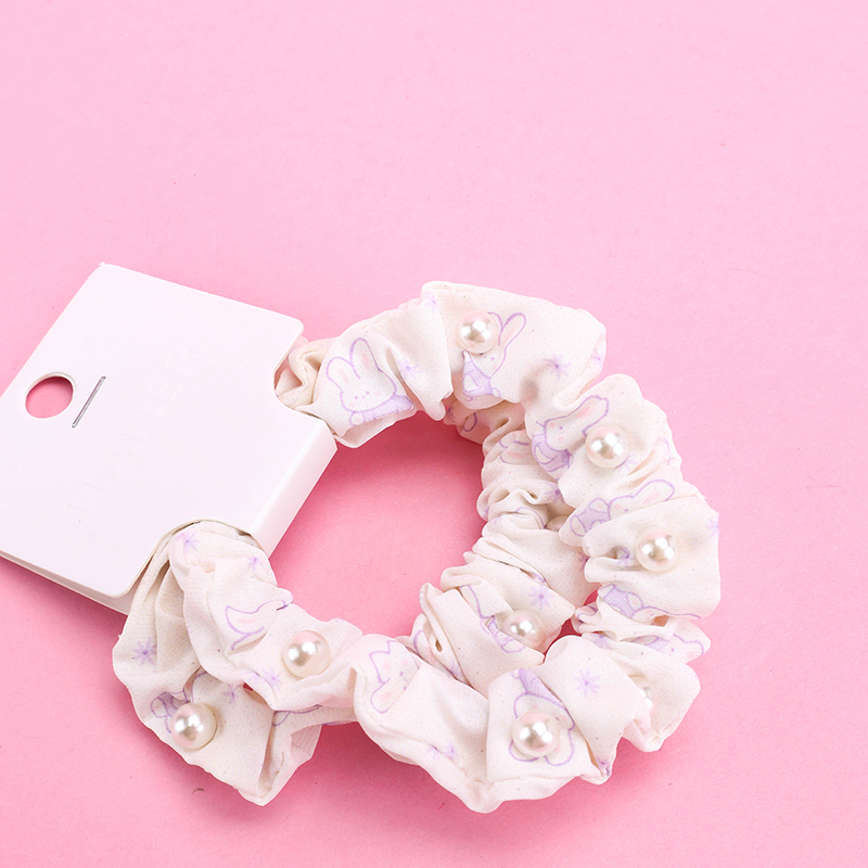 Basket Pack Two Printed Beads Small Intestinal Circle Nylon Hair Tie