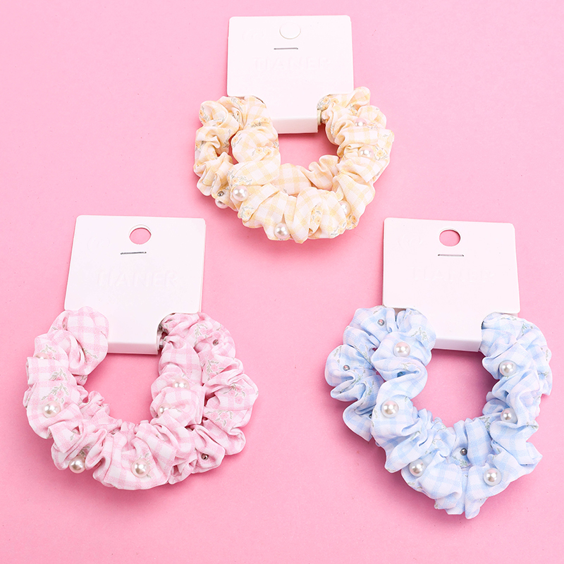 Basket Pack Two Printed Beads Small Intestinal Circle Nylon Hair Tie