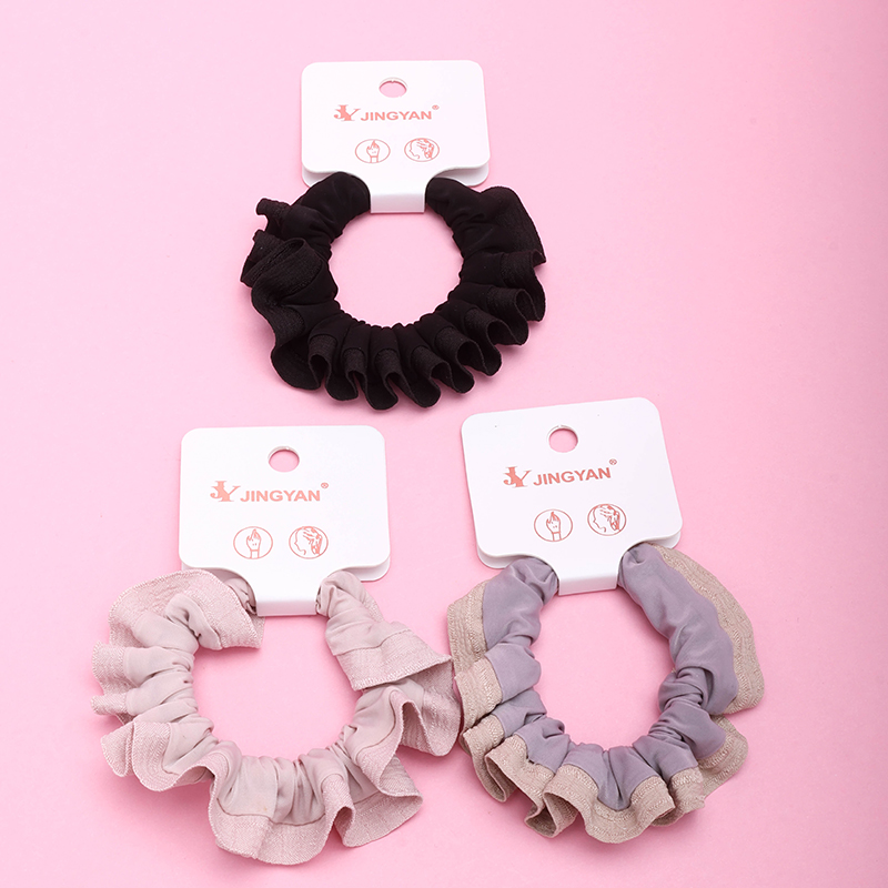 Boxed Ruffled Edge Super Soft Fabric Hair Tie