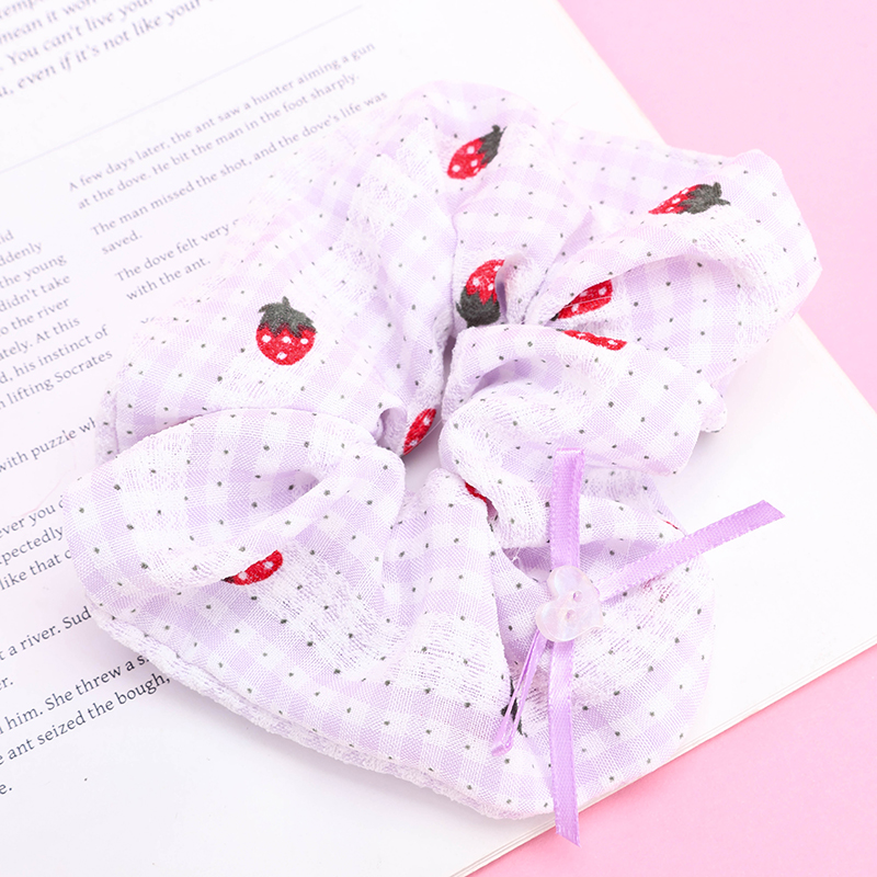 Strawberry Bow Cloth Hair Scrunchie 4012101947