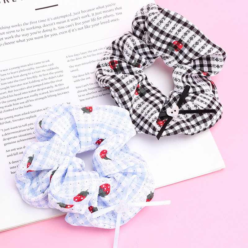 Strawberry Bow Cloth Hair Scrunchie 4012101947