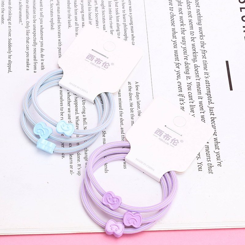 Three Smiley Bow Hair Ties