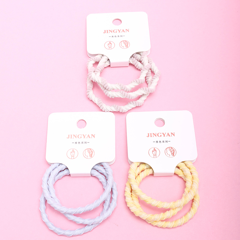 3 Macaron Spiral Hair Ties