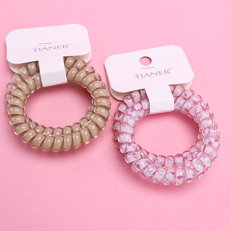 Silver Large Telephone Hair Cords 2-Pack