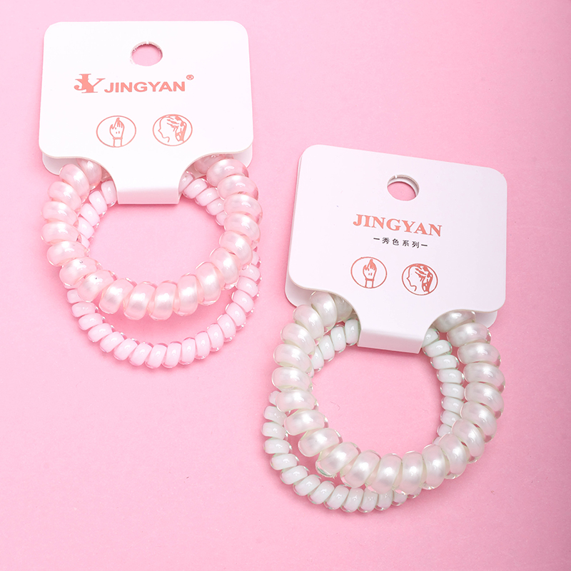 Jelly Pearlescent Telephone Hair Ties 2-Pack