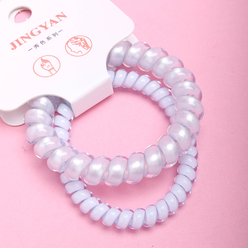 Jelly Pearlescent Telephone Hair Ties 2-Pack