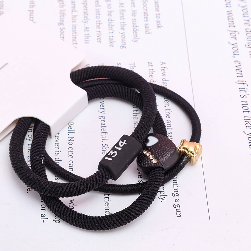Black Nylon Rubber Hair Elastic