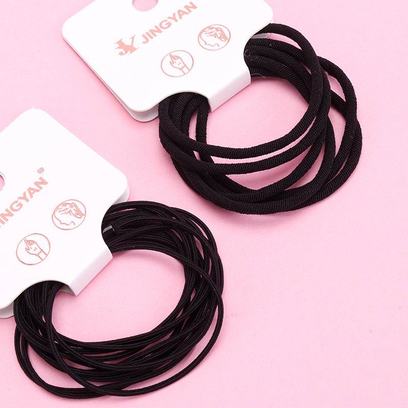 Boxed Three Two-in-One Black Base Hair Ties