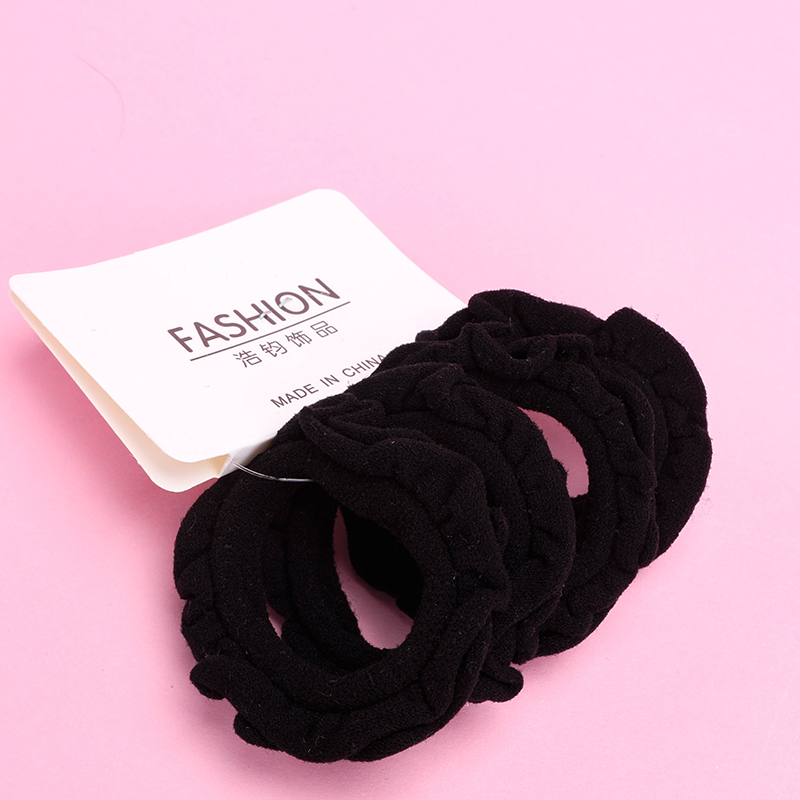 4-Pack Black Lace Rubber Hair Ties