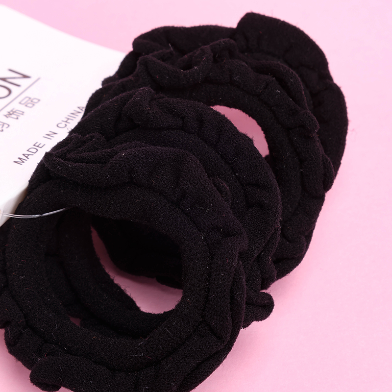 4-Pack Black Lace Rubber Hair Ties