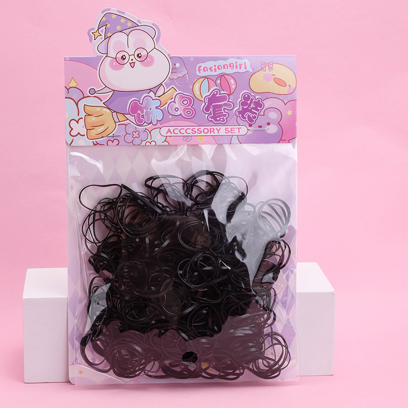 MXM-196 TPU Black Hair Ties 12-Pack
