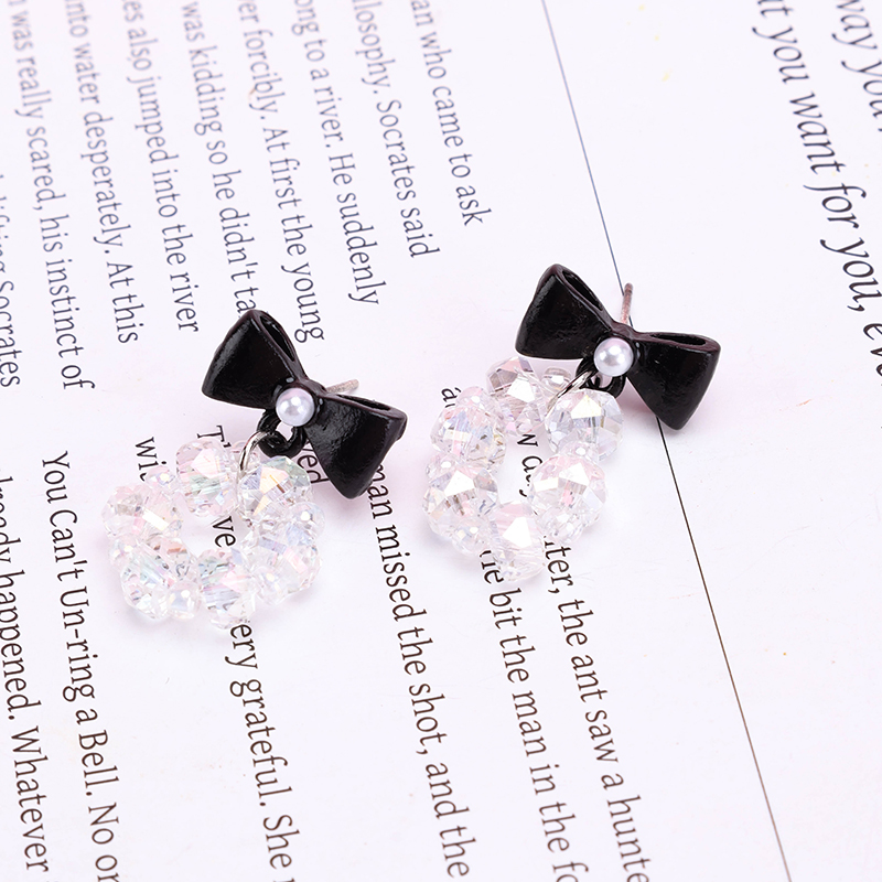 French Crystal Bow Ear Stud