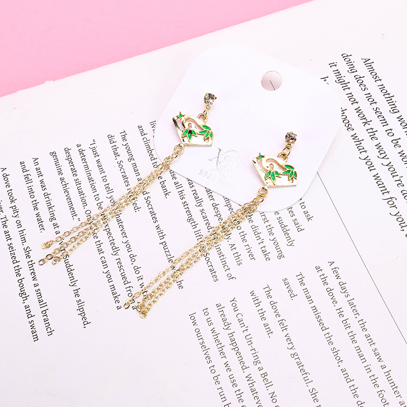 Long Tassel Pearl Diamond Ear Stud