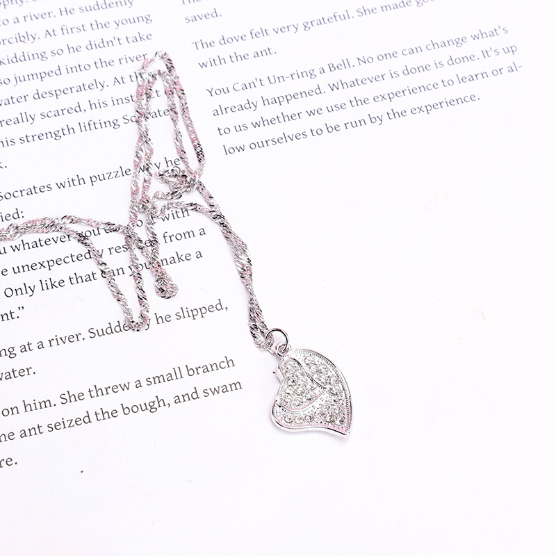 Full Diamond Heart Necklace