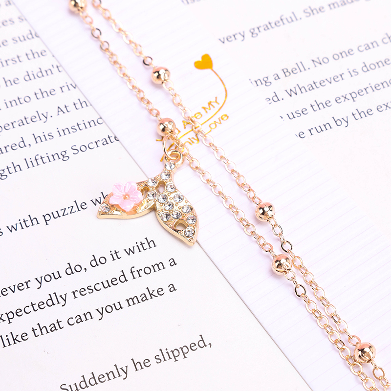 Alloy Flower Mermaid Tail Double Bracelet 4021001176