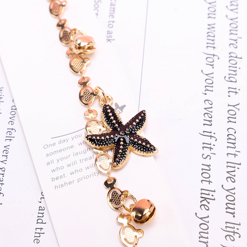 Enamel Starfish Bell Bracelet Alloy 4021001217