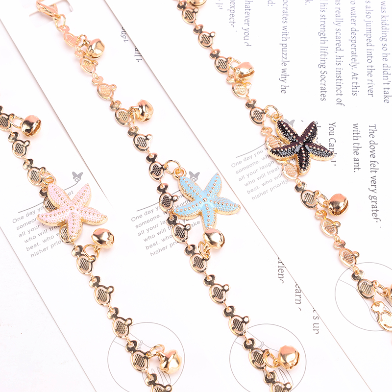 Enamel Starfish Bell Bracelet Alloy 4021001217