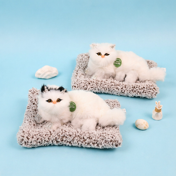 Rhinestone Small Cat Ornament Fabric Plastic Apr-22 105080002