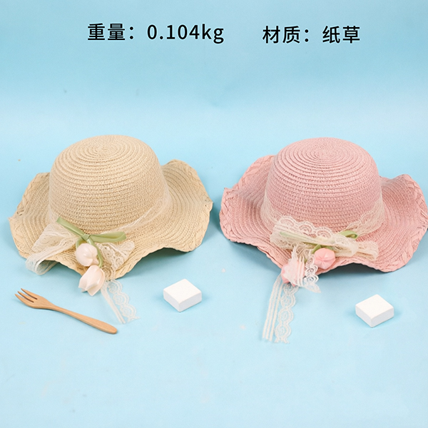 Bow Tulip Flower Woven Hat