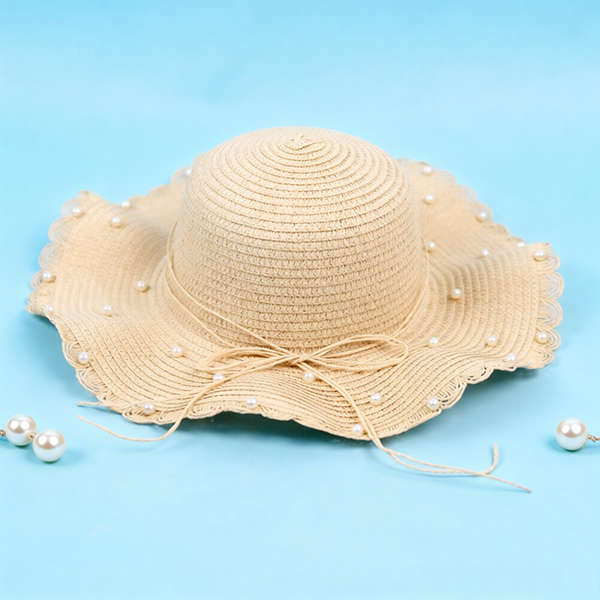 French Vintage Pearl Woven Hat