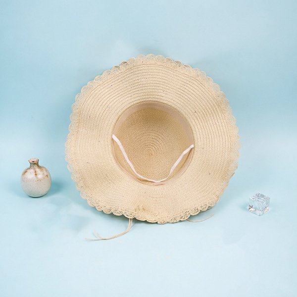 French Vintage Pearl Woven Hat
