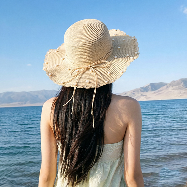 French Vintage Pearl Woven Hat