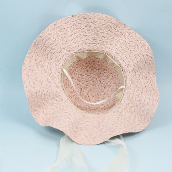 Lace Bow Flower Wide Brim Hat