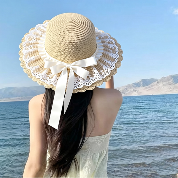 Children's Woven Bow Hat