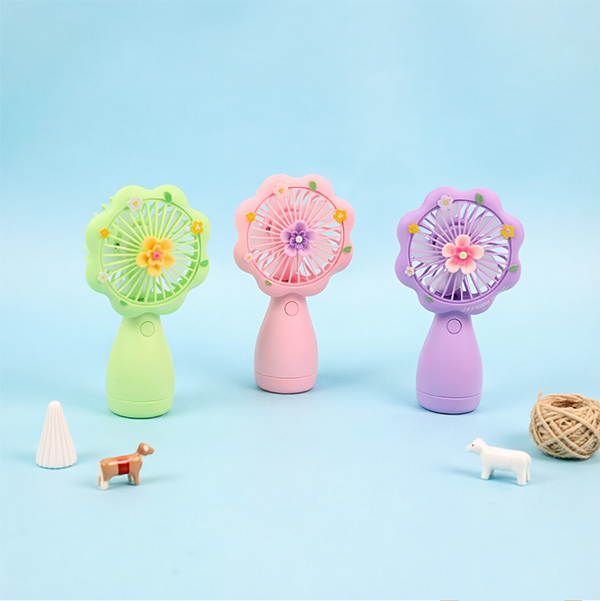 ZB096A Small Flower Handheld Rechargeable Fan PP Carton 118050027