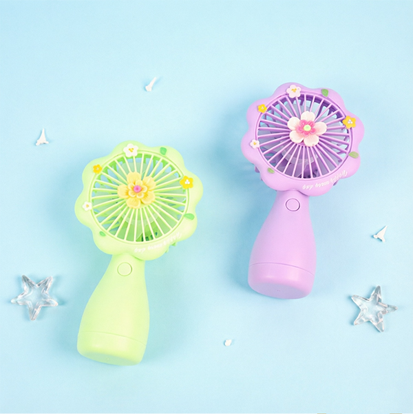 ZB096A Small Flower Handheld Rechargeable Fan PP Carton 118050027