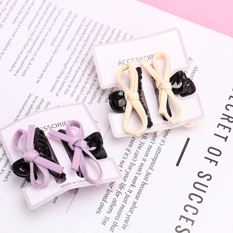 Double-Sided Bow Small Hair Claw Clip Plastic 4011900405