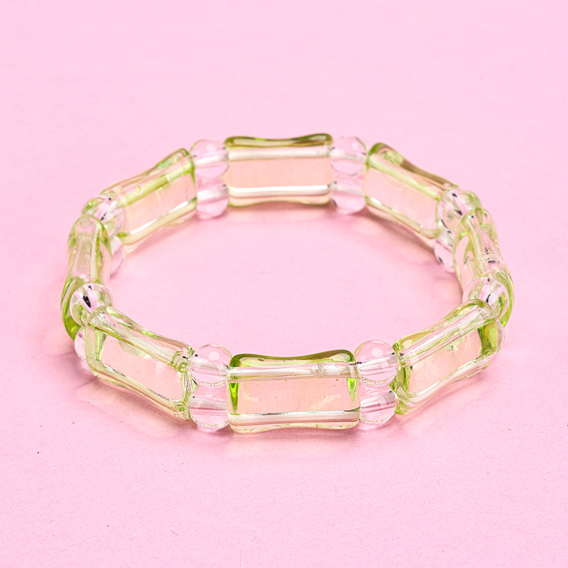 Double Row Bamboo Joint Crystal Beaded Bracelet 4021001227