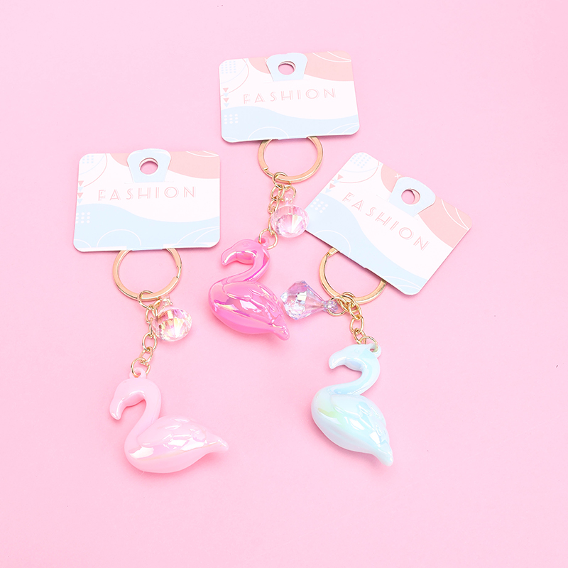 Iridescent Crystal Swan Charm
