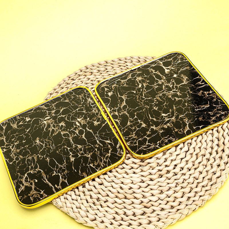16x16 Square Black Marble Pattern Heat Insulation Mat Compressed Board