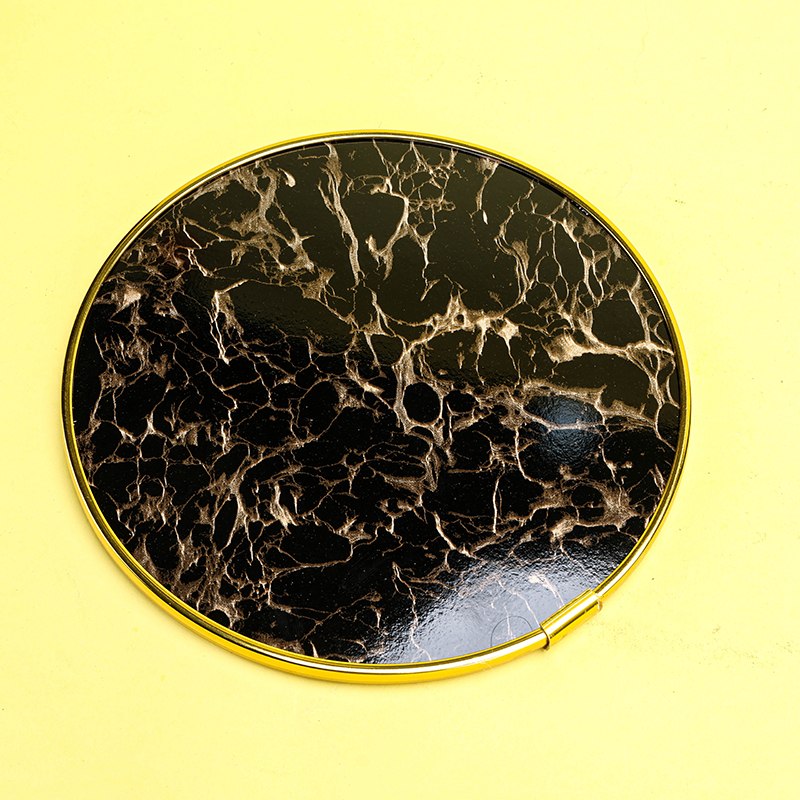 16x16 Round Black Marble Pattern Heat Insulation Mat Compressed Board