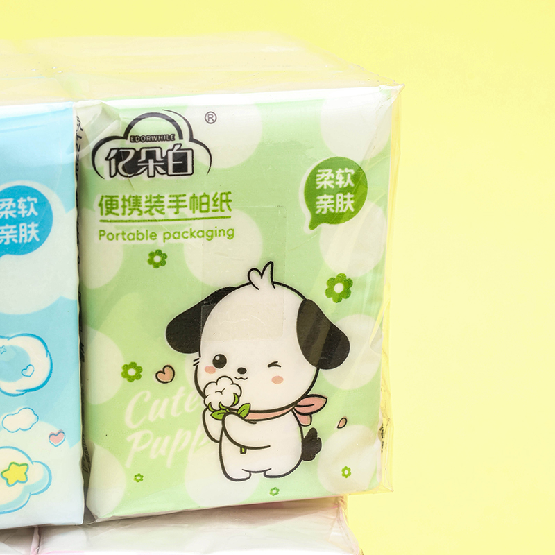 Yiduobai 2217 Kitten Pocket Tissue 9-Pack Wood Pulp