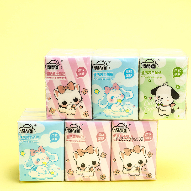 Yiduobai 2217 Kitten Pocket Tissue 9-Pack Wood Pulp
