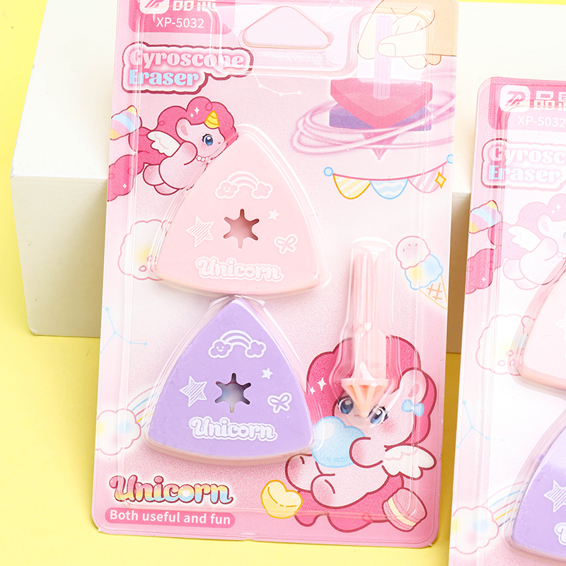 Blister Card Cartoon Spinning Top ABS+TPR Eraser