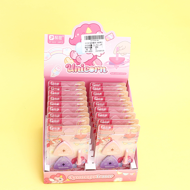 Blister Card Cartoon Spinning Top ABS+TPR Eraser