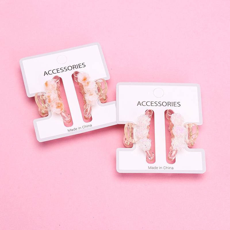 Boxed Double-Sided Rose Small Hair Claw Clip 2pcs 4011900397