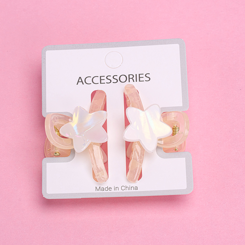 Boxed Double-Sided Acrylic Star Small Hair Claw Clip 2pcs 4011900399