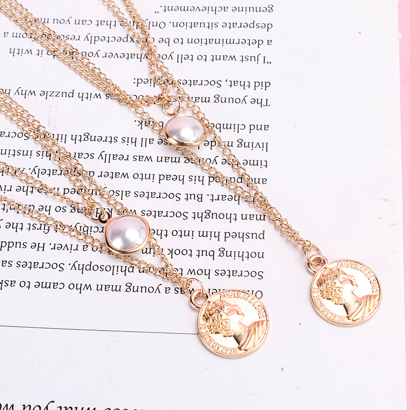 Double Layer Pearl Pendant Necklace