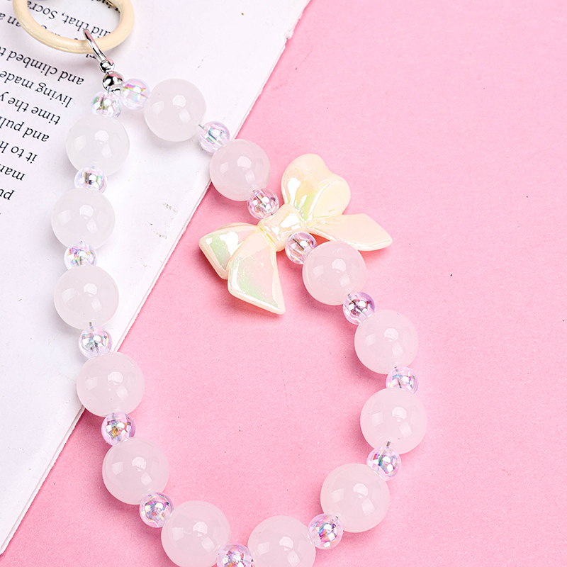 Clear White Jade Bow Tie Phone Charm